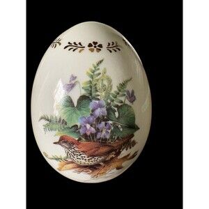 Danbury Mint Roger Tory Peterson Porcelain Songbird Egg Wood Thrush 1995